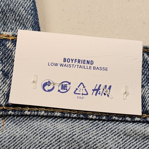 H&M Low Waist Boyfriend Jeans - Size‎ 4 - NWT - Picture 4 of 12